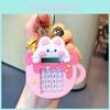 Adorable Bunny Calculator Keychain Soft Rubber Cute Keyring For School Bags And Gifts