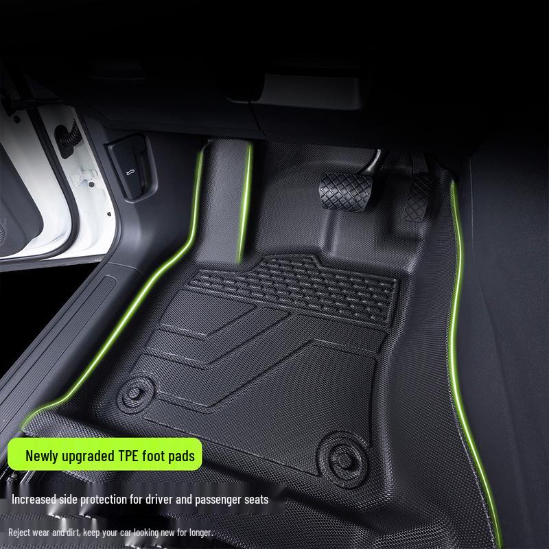 Universal TPE Car Floor Mats - Waterproof, No Odor, Anti-Slip, Wear-Resistant, Full Coverage for All Models.