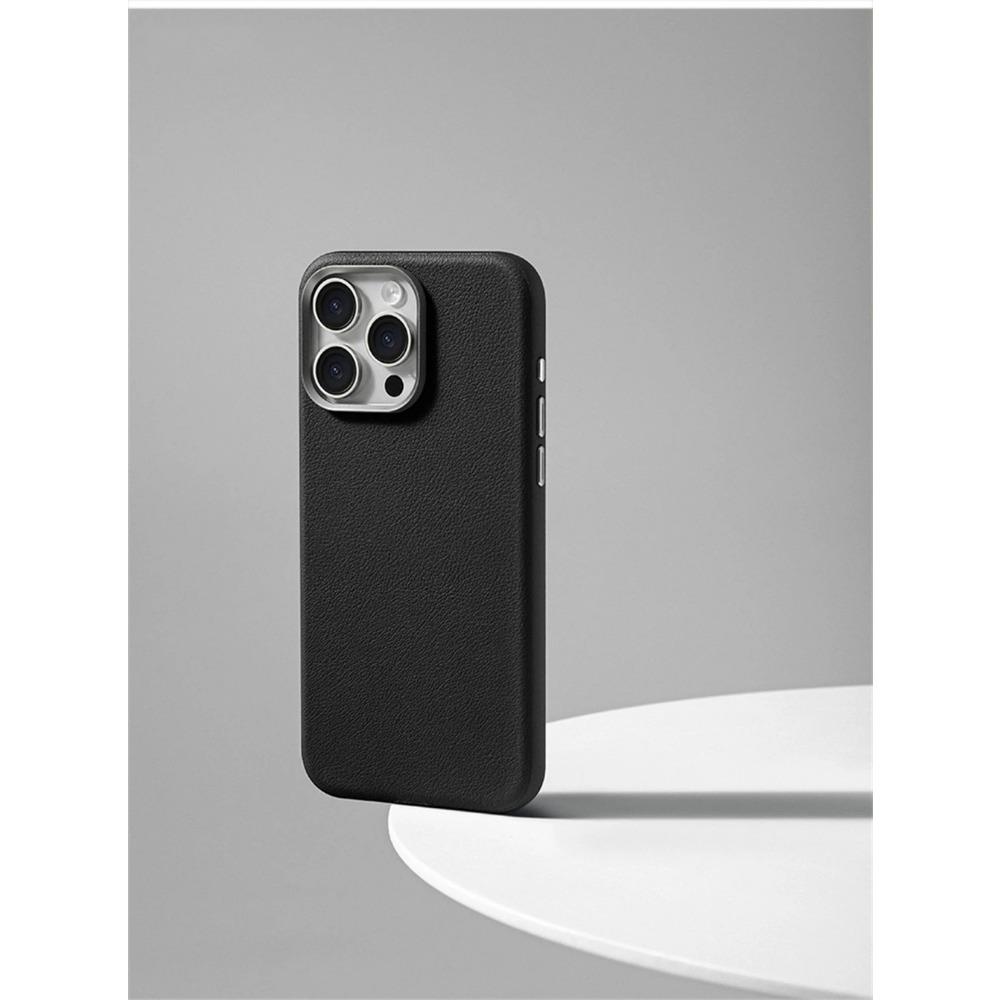 Luxusní business PU kožené pouzdro Magsafe pro IPhone 16 Pro Max 15 14 Lehké Tenké S pocitem kůže Jednobarevné Magnetické Bezdrátové nabíjení Nárazuvzdorný Ochranný kryt