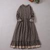 Mori Girl Toamna Primăvară Femei Rochie lungă lejeră Guler cu volane Rochie Cottagecore Florală Volane din bumbac Vintage Rochie șic elegantă