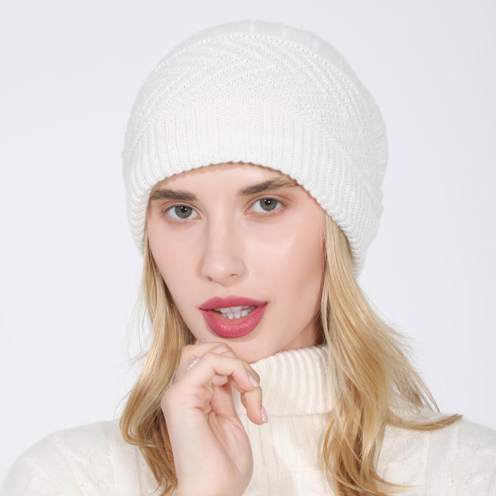 Fashion Women Stretchy Knitted Skullies Beanies Hat Solid Snood Scarf Warm Beanie For Womem Autumn Winter Female Beanie Cap