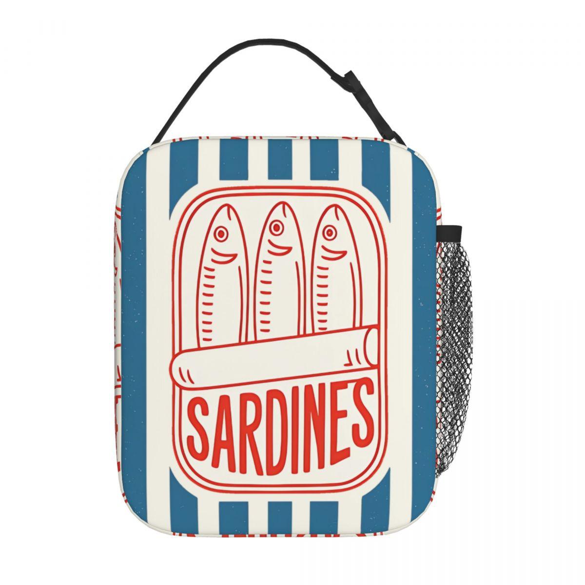 Les Sardines Coastal Fisherman Aesthetic Insulated Lunch Bags Cooler Bag Lunch Container Tote Lunch Box Food Handbags Picnic One Size