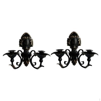2 Pieces Wall Candle Sconce Retro Iron Stand Classic Mounted Holder Rustic Nordic