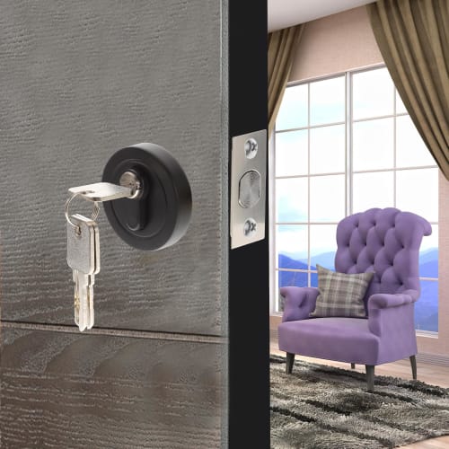 TEHAUX Door Lock, Door Knob with Key, Keyed Deadbolt Lock, Locked Door Handle, Exterior Door Knob, Door Lever Handle, Single-Sided Deadbolt, Door Lock