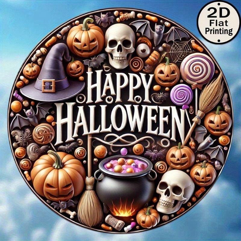 2D Flat Hanging Decorative Metal Sign Hand Painted Art