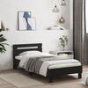 VidaXL Bed Frame with Headboard Black 75x190 Cm Engineered Wood 838569