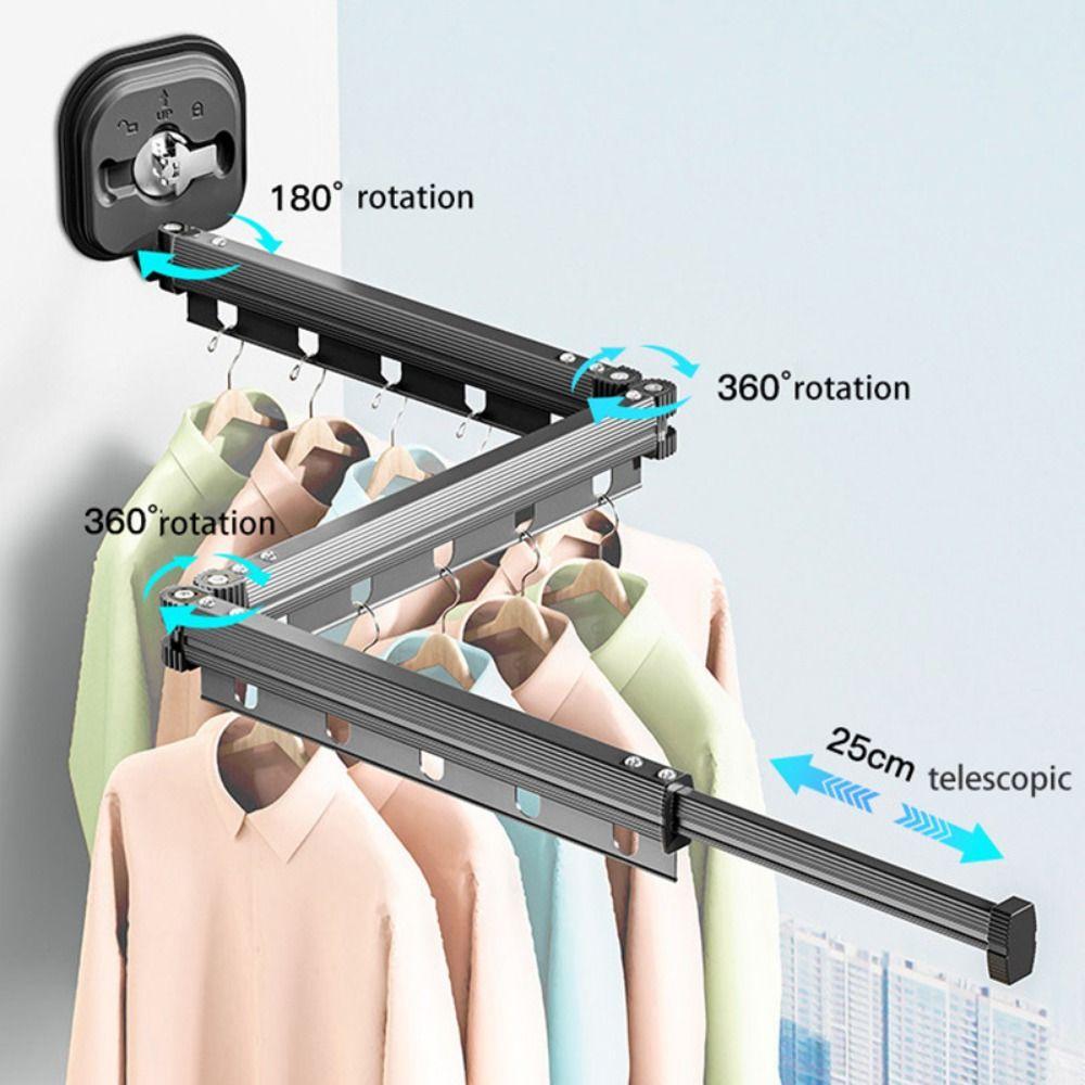 Large Bearing Capacity Retractable Clothes Hanger Wall Mounted Foldable Clothes Drying Rod  Balcony