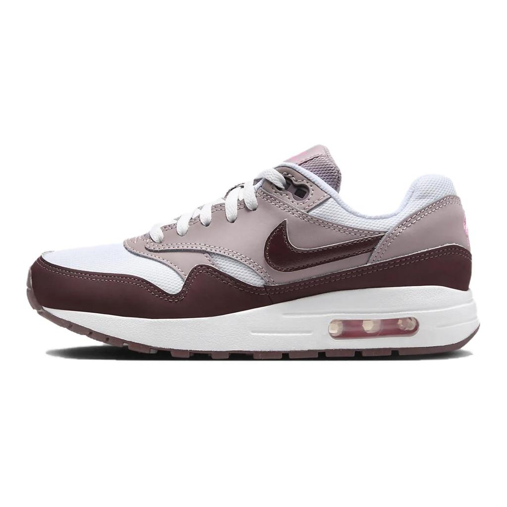 New Nike Air Max 1 Anti Slip Wear Resistant Kids Lifestyle Shoes White Purple Kids' DZ3307-112