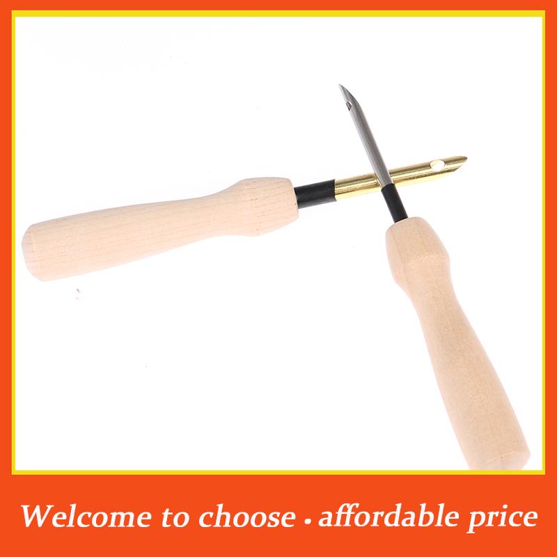 VP 1pc new Wooden and Metal DIY Knitting Embroidery Pen Weaving Sewing Felting Craft Punch Needle Threader