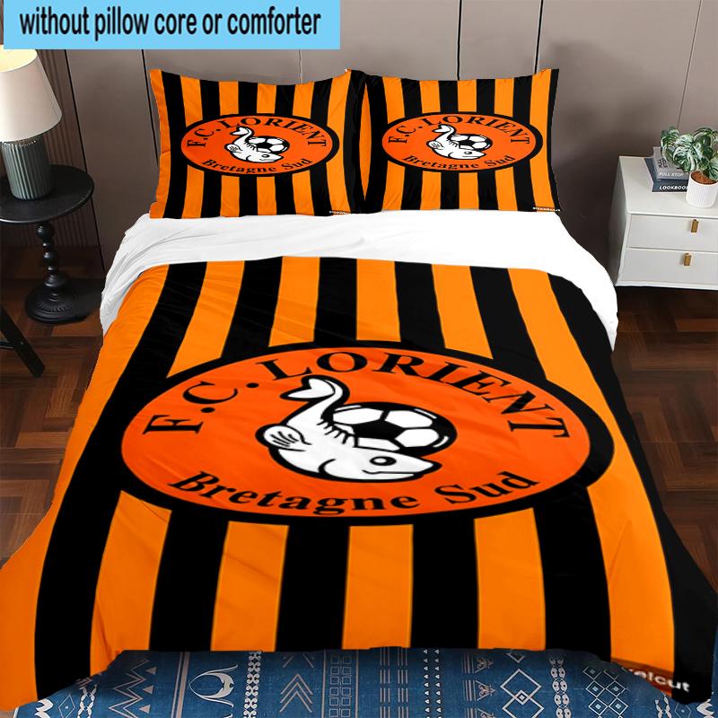 3PCS Lori-ent Football Club Bedding Set,Including 1pc Duvet Cover And 2pcs Pillowcases Perfect for Bedroom, Dormitory, Fan Christmas gift