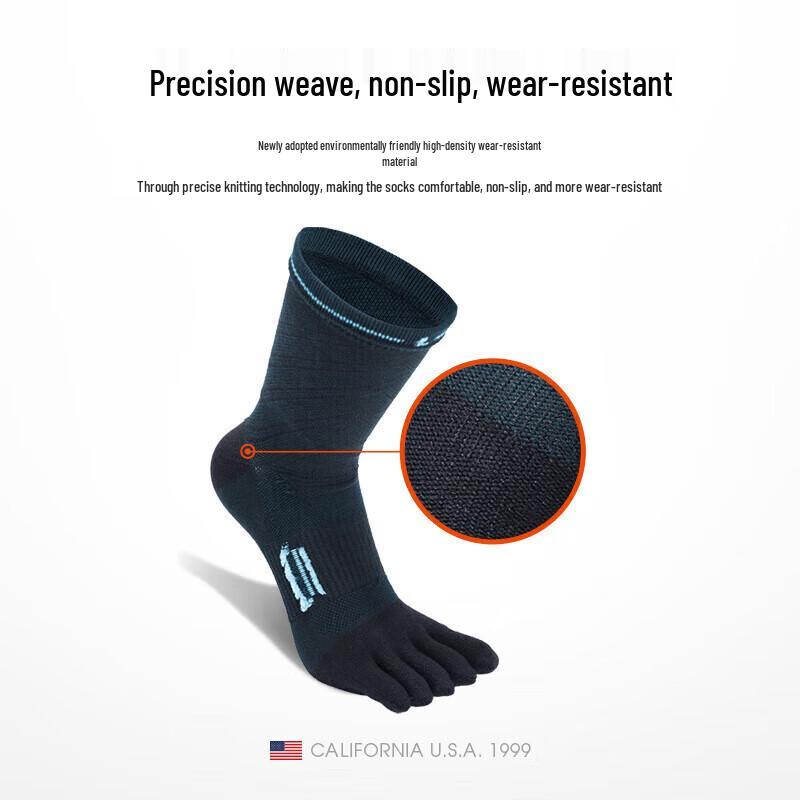 TFO Men's Performance Five-Toe Athletic Socks