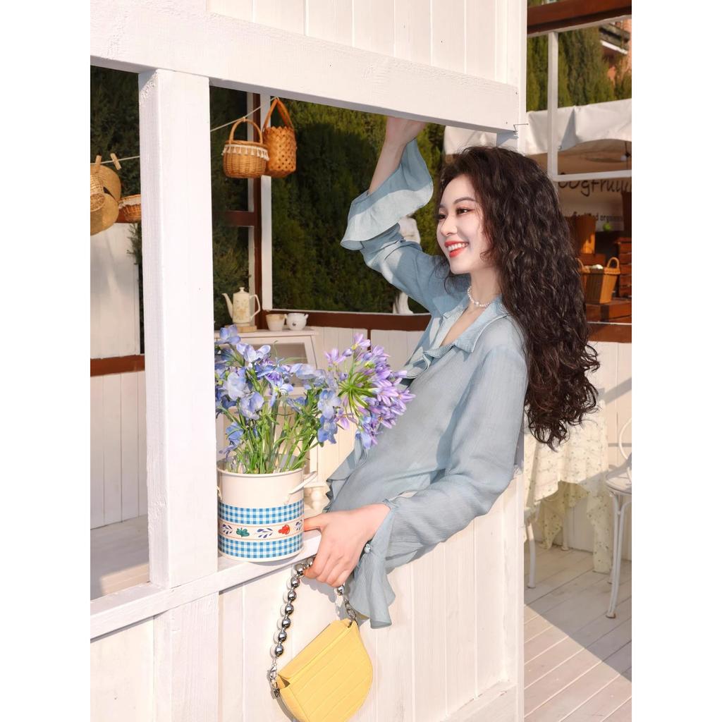 Early autumn French gentle wind long-sleeved dress women's summer high-end long dress two-piece set