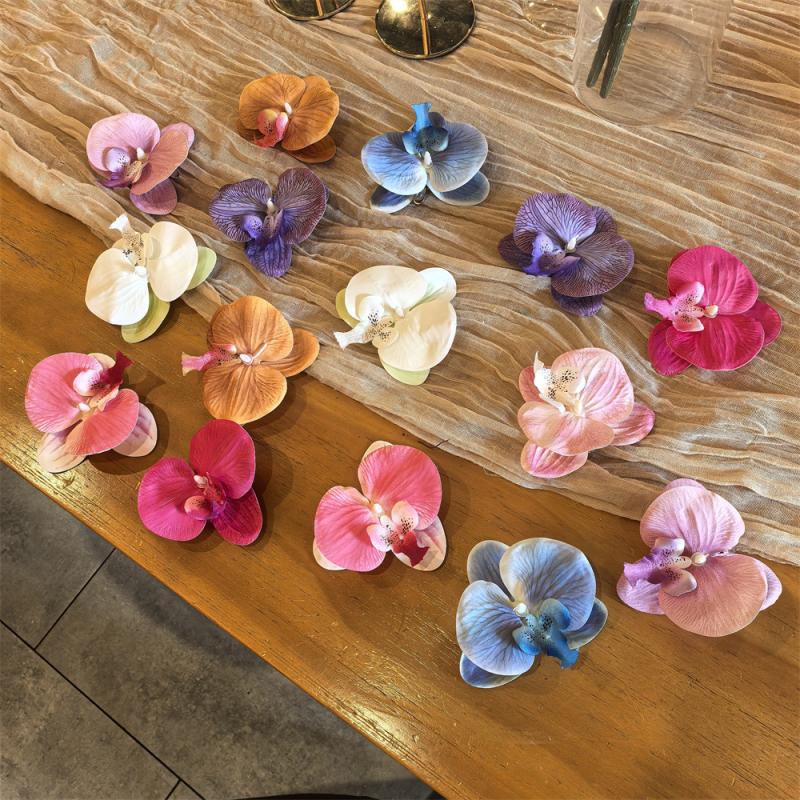 1Pair Sandals Decorations Flower Shoe Accessories Vacation Style Removable Butterfly Orchid Shoes Charms Diy Shoe Buckle