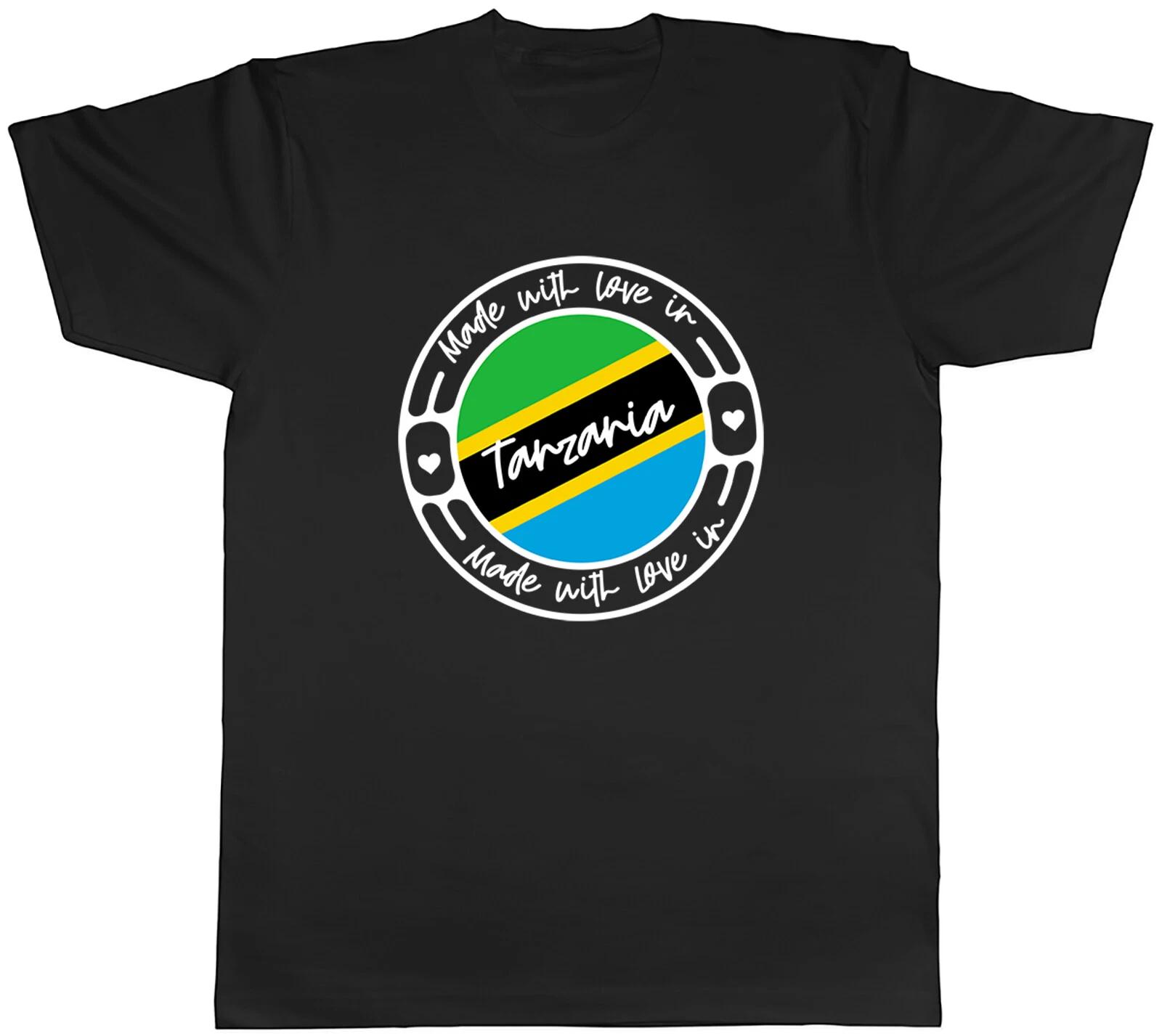 Made With Love In Tanzania Country Mens Unisex T-Shirt Tee Gift M