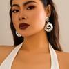 Exaggerated Big Hollowed Out Round Pendant Earrings for Women Trendy Large Drop Earrings 2026 Fashion Jewelry Accessories Female