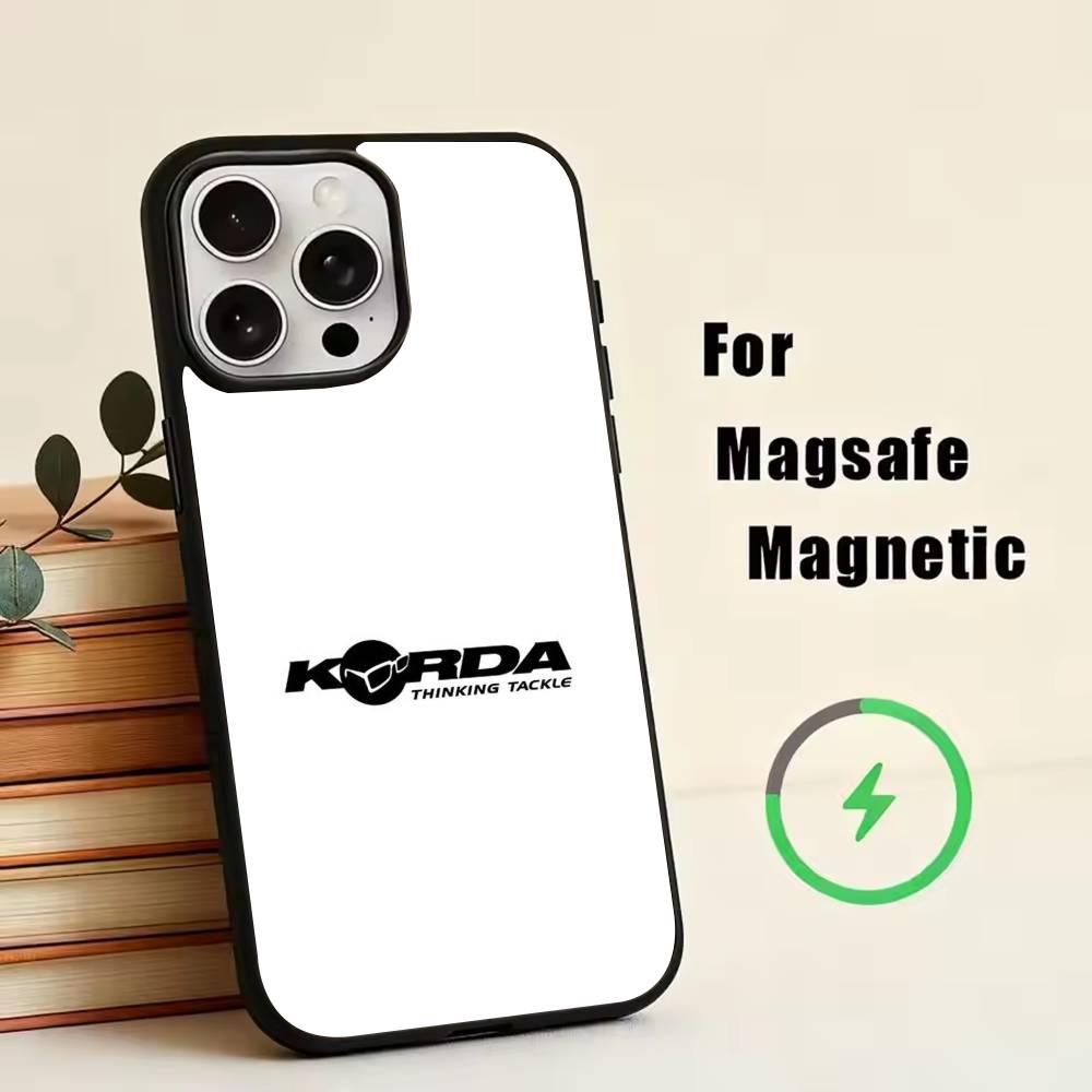 Korda F-Fishing Tackle Phone Case For iPhone17,16,15,14,13,12,11 Plus,Pro Magnetic with Magsafe Wireless Charging