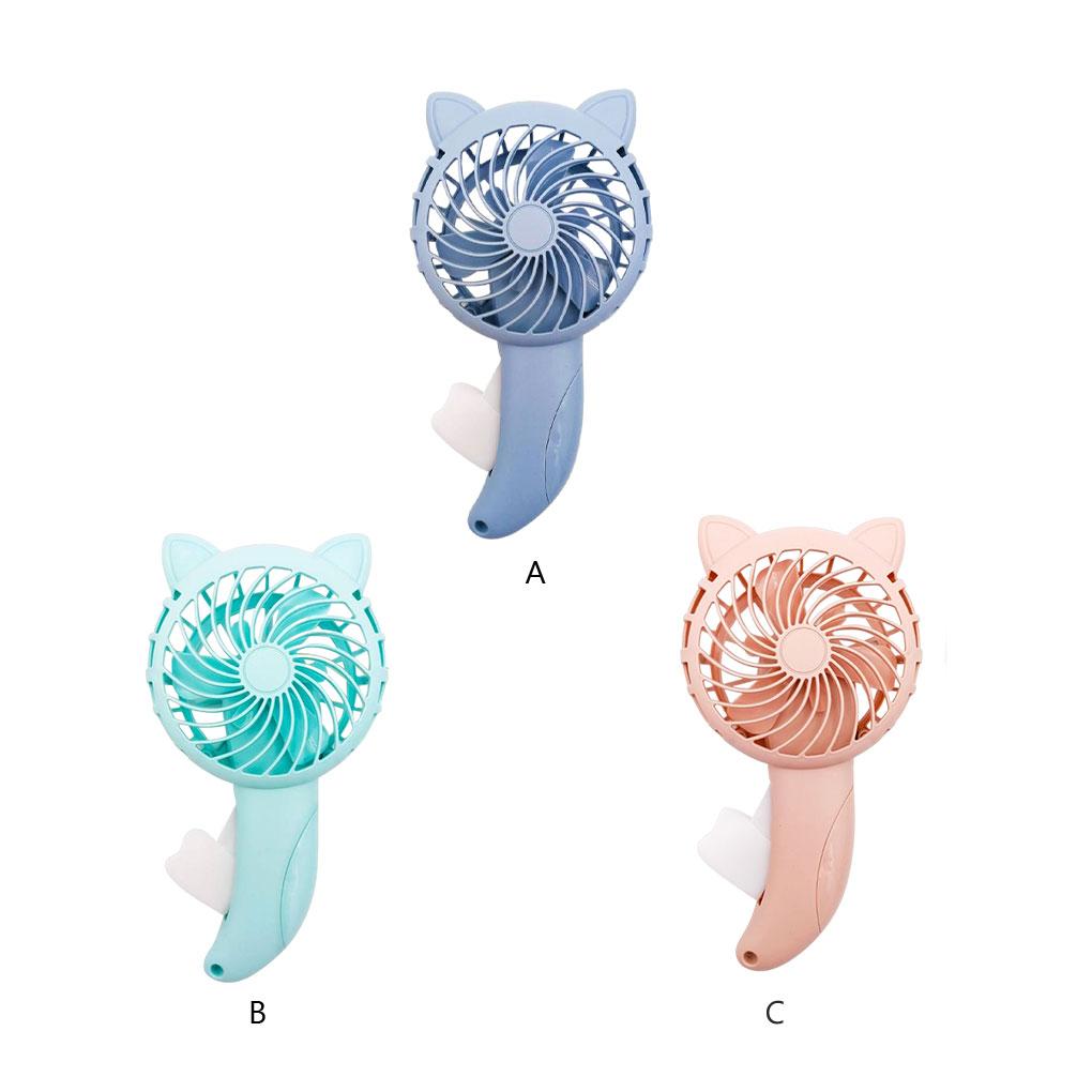 Hand Pressure Fan Without Battery Cooling Cartoon Summer Mini Fans Small Manual Household Children Kids 3 Colors