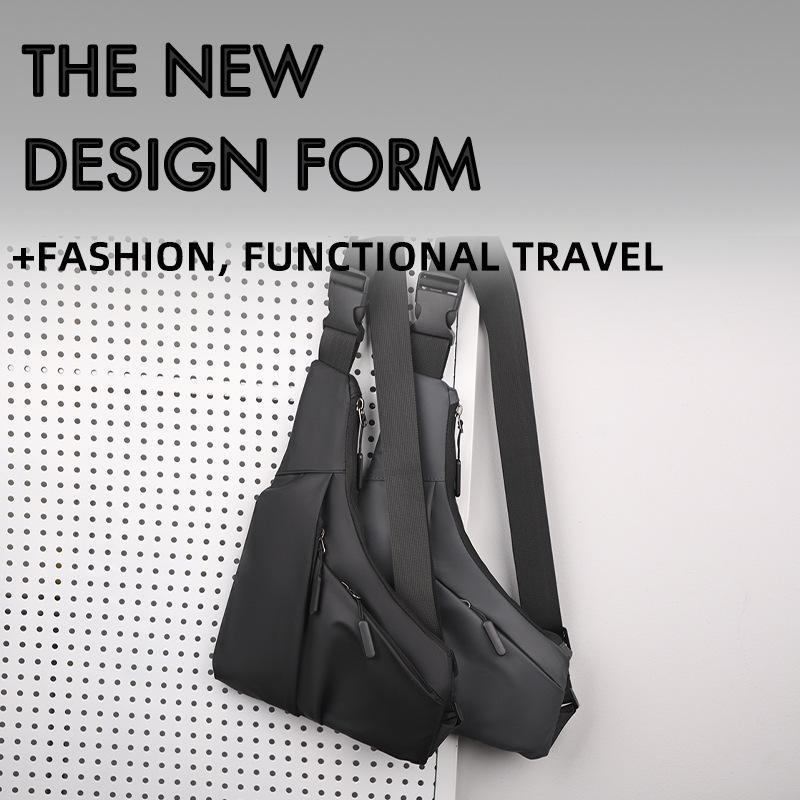 Geantă Crossbody Triunghiulară Anti-Furt din Piele pentru Bărbați