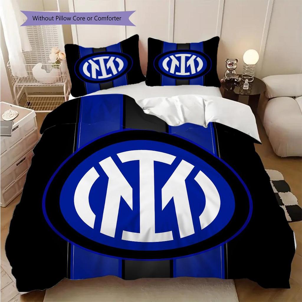 Inter Milan Rašto Patalynės Antklodės Komplektas Antklodės Užvalkalas Pagalvės Užvalkalas Namų Puošyba Gimtadienio Dovana (1 * antklodės užvalkalas + 2 * pagalvės užvalkalai, be šerdies)