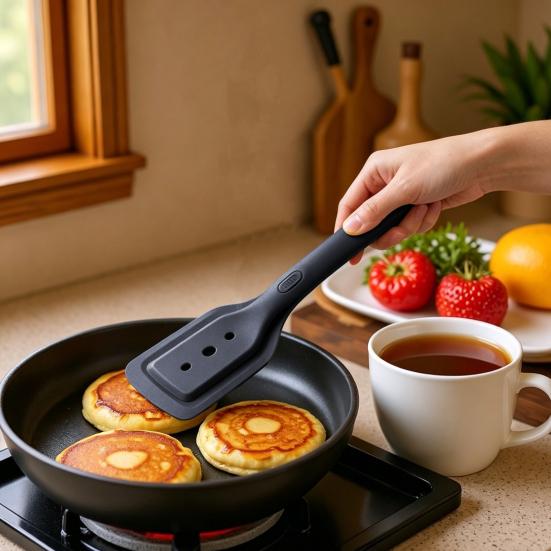 2-In-1 Silicone Spatula Tongs Heat-Resistant Food Turner And Tongs Non-stick Cookware Spatula for Flipping Fish Steak Pancakes