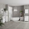 Slim Bathroom Storage Cabinet, Tall Bathroom Cabinet with 3 Open Shelves and Adjustable Shelf, White