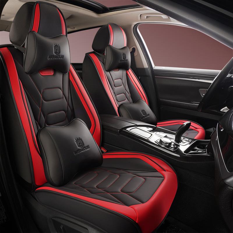 Neue Leder Autositzbezüge Vorne/Hinten Autositzbezug Kunstleder Automobil Fahrzeug Kissenbezug für Autos Universal Auto Innenraumzubehör