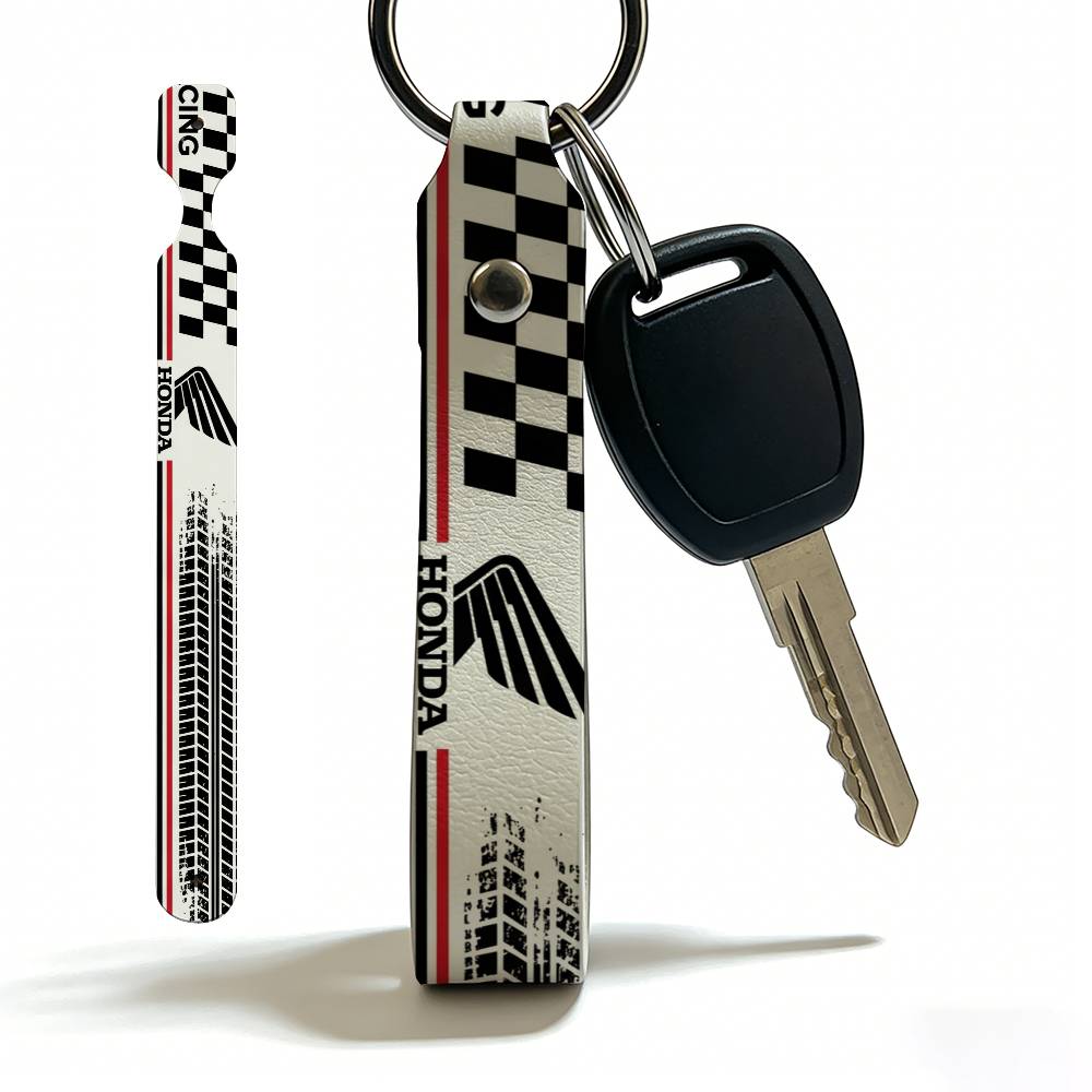 FOR HONDA RACING RIDE PU Leather Keychain Minimalist Key Holder Durable Key Organizer Car Keys Bag Accessories Gift LK6 