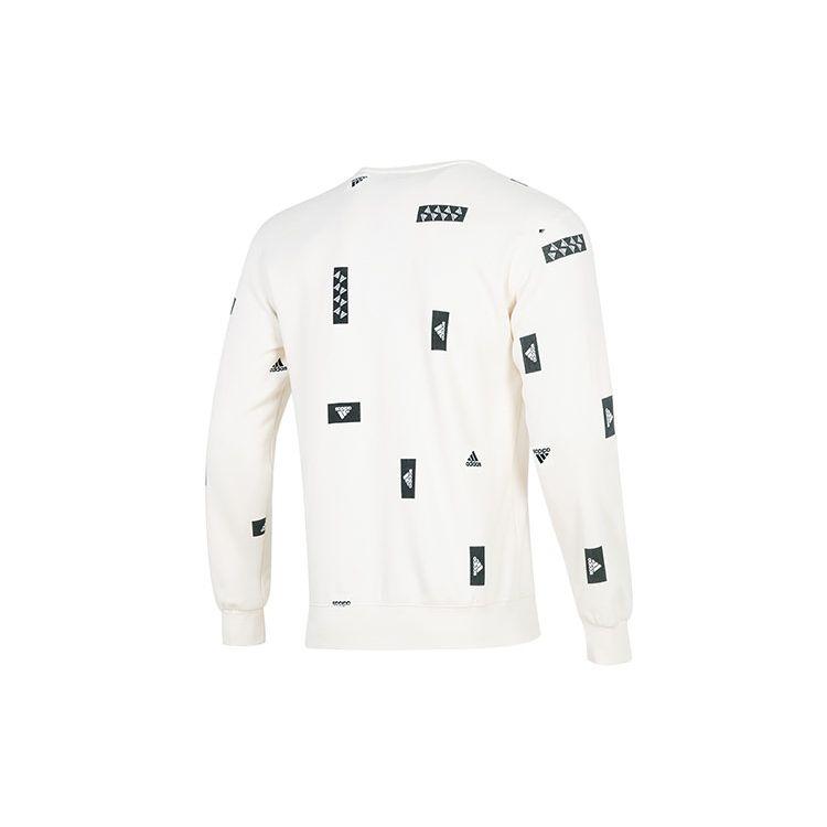 Adidas FW22 Patterned Print Crew Neck Sweatshirt Men Tops White HN8985