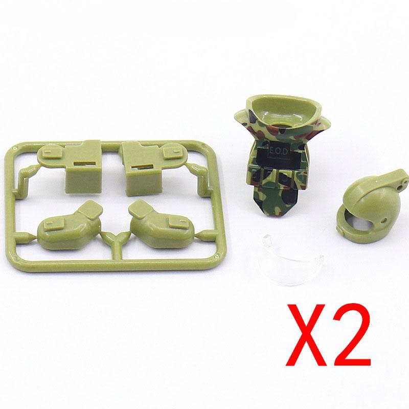 Military Building Blocks Solider Figures Weapons RPG Equipment Vest Equipment Accessories Bomb Disposal Suit Samurai Sword MOC