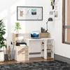 Computer Desk with 2 Drawers, Desk with Storage, 137 x 55 x 92 cm, Open Shelves and Shelf