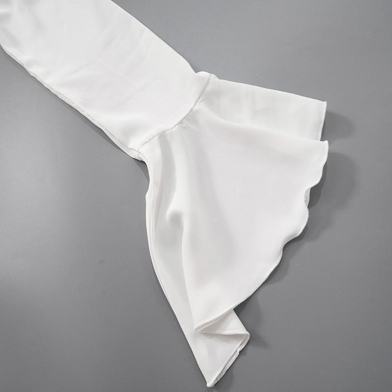 Women's Fashion Casual Spring Fall Solid Color Print Long Sleeve O-Neck Blouses & Shirts