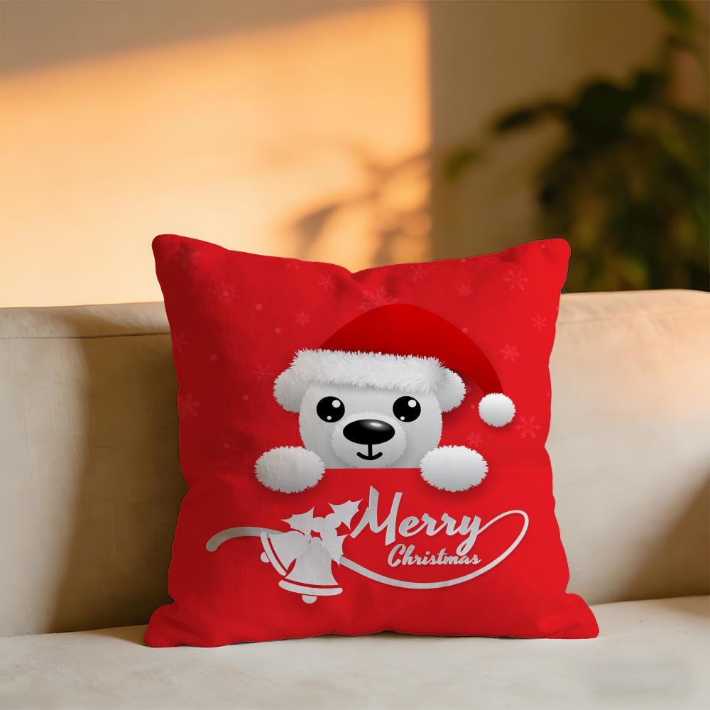 

Cute Christmas Cushion Cover Cozy Velvet Throw PillowSoft Warm Cushion For Sofa Bed 30x30 cm