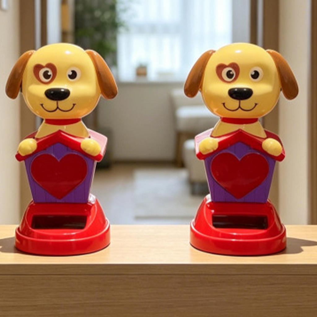 Solar Powered Car Interior Ornaments Dog Figurines Animal Doll Figurine Sway Shake Model Automotive Dashboard Decoration