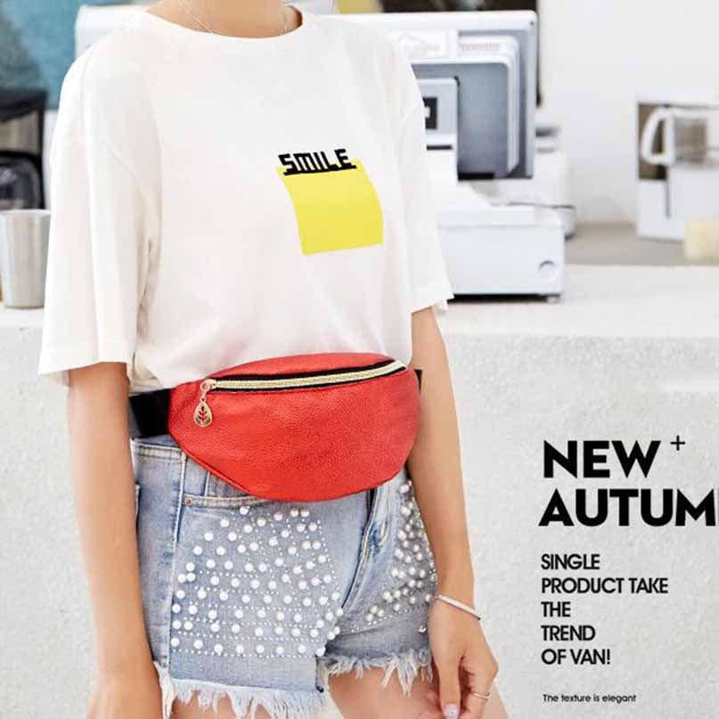 Compact And Chic Travel Hip Bag For Women With Zipper Closure And Pocket