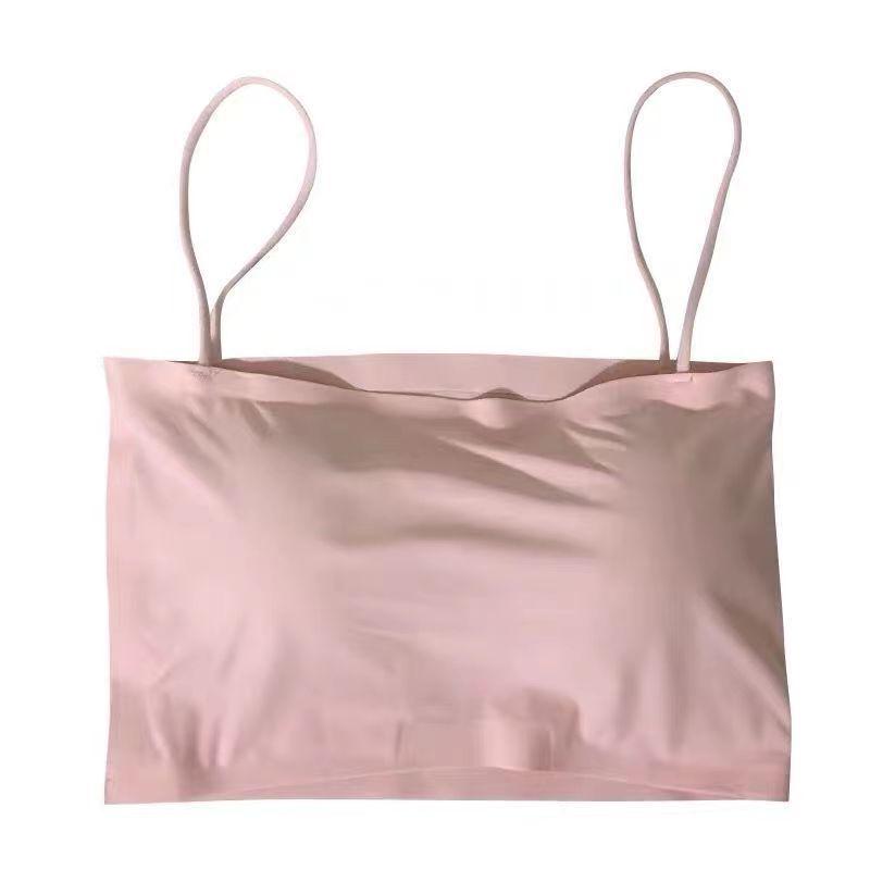 Ice Silk Spaghetti Strap Wire-Free Bandeau Vest for Women