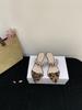 Sexy Slope Heel Metal Set Toe Slippers Women's Summer Wear High-end Leopard Print Cool Slippers Women