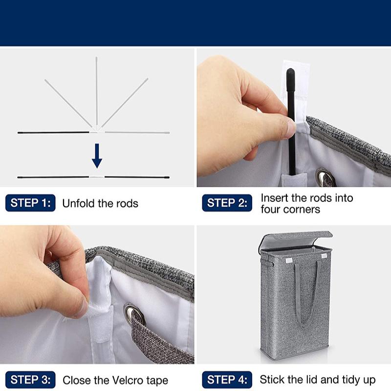 1Pcs 45L Thin Laundry Basket With Cover Narrow Hand Fine Hand Dirty Laundry Basket Bedroom Whole Basket Storage Bag