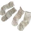 Summer Clear Card Edge Floral Boneless Tube Extremely Resistant Combed Cotton Pile Socks Socks
