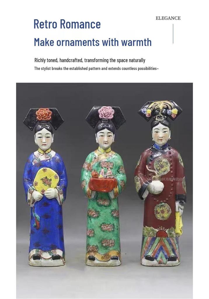 Creative Chinese Court Lady Ceramic Figurine for Modern Home Decor