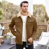 Winter Men's Casual Jacket, Casual Warm Fleece Solid Color Coat, Men's Flap Pilot Jacket, Outdoor Windbreaker Coat