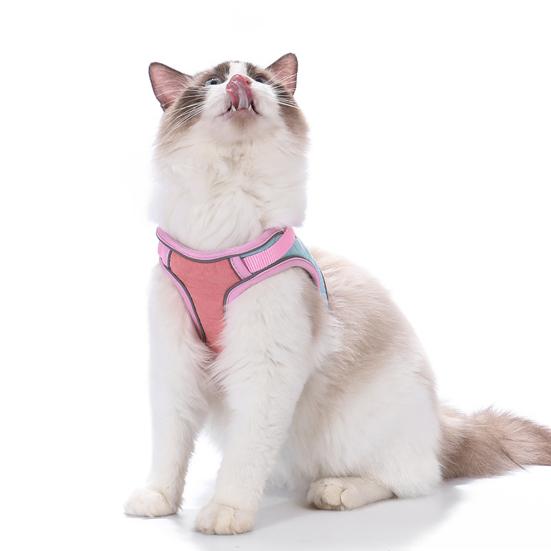 Cat Harness And Leash Escape-Proof Cat Harness with Reflective Strips Adjustable Step-in Harness for Small Medium Cats