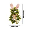 Easter Bunny Wreath 19.6 Inch Artificial Easter Bunny Flower Leaves Bows Decor Front Door Wreath For Home Walls Windows