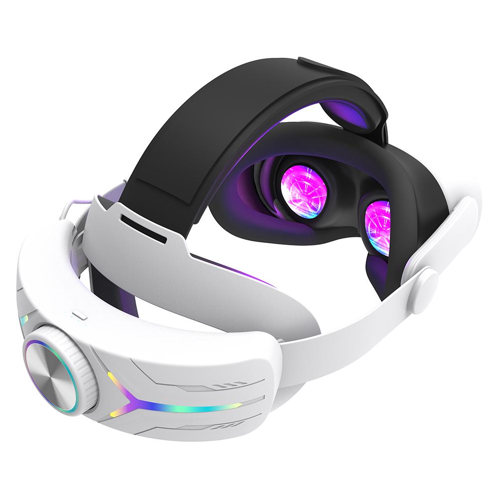 

Регулируемый RGB ремешок для головы для Meta Quest 3S VR Elite Strap 12000 мАч Аккумулятор Комфортный ремешок для головы Альтернативный ремешок Повязка на голову белый