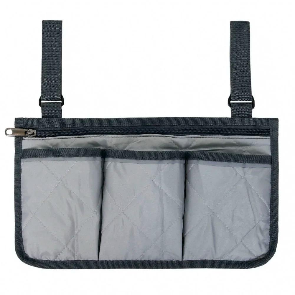Wheelchair Side Storage Bag Cycling Pockets Stroller Bag for Sundries Wallet Snacks Storage Use with Reflective Strip