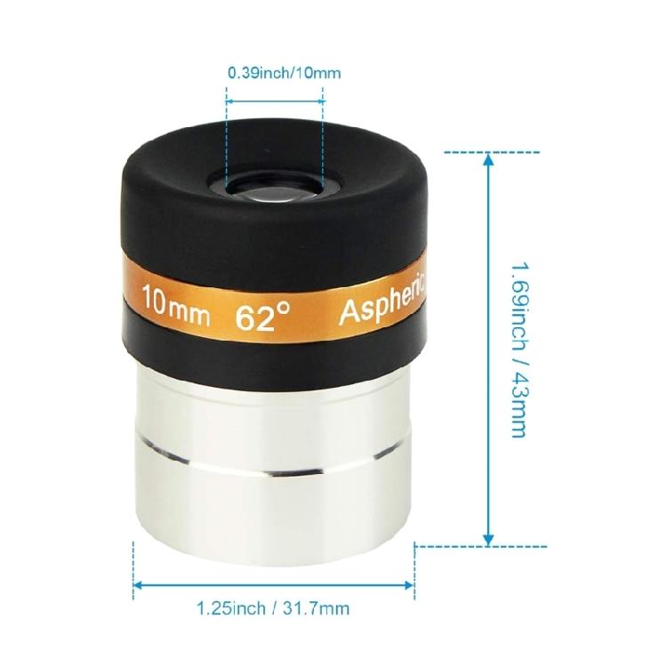 1,25" Teleskop-Okular 4mm/10mm/23mm Linse Astronomisches Teleskopzubehör