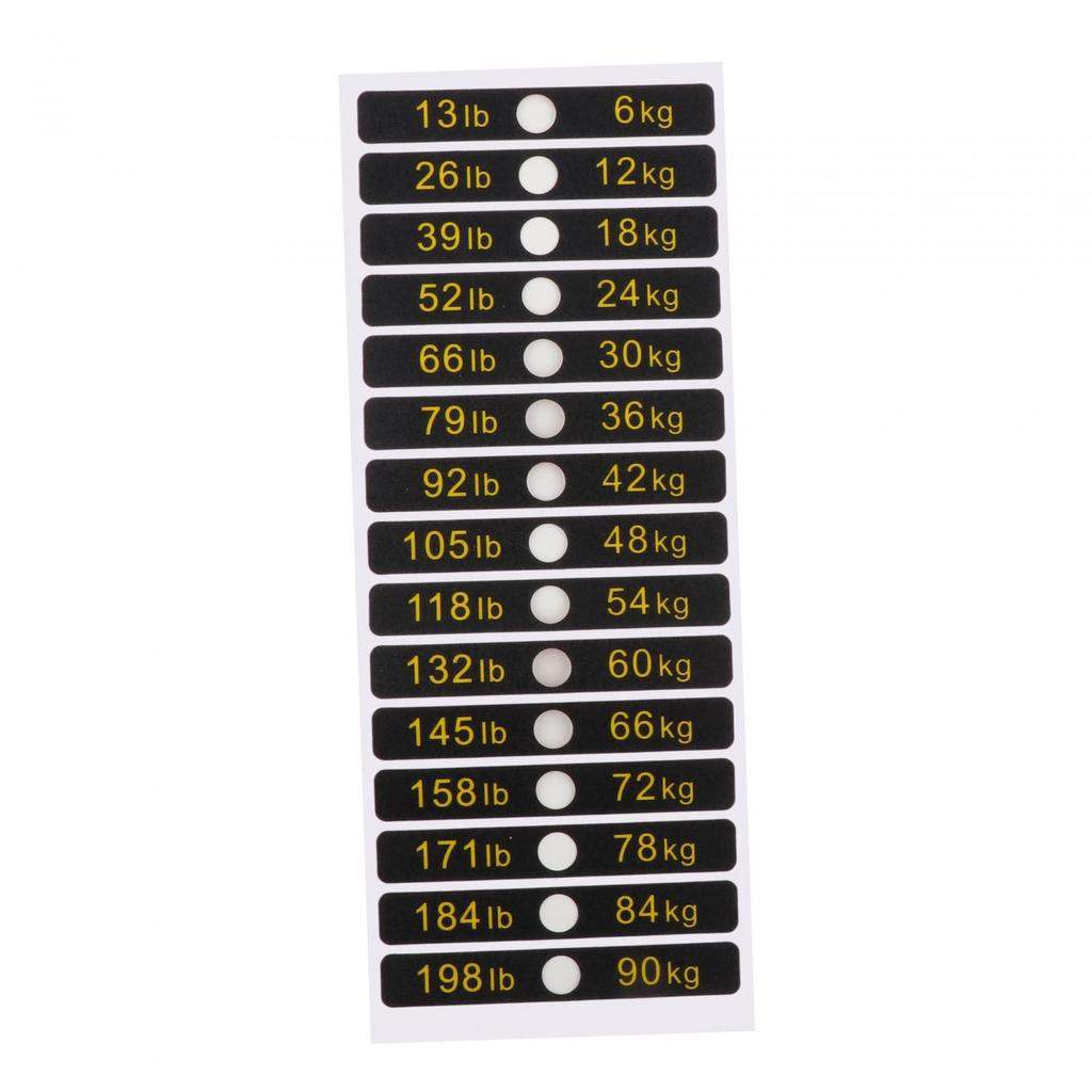 Weight Stack Labels Number Stickers 6-90kg for Identification Decals Tags