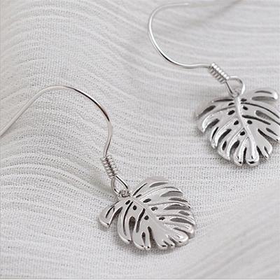 New Personality Banana Leaf 925 Sterling Silver Jewelry Ear Hook Temperament Swwet Leaf Not Allergic Earrings E224