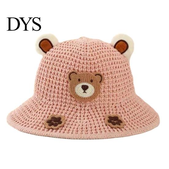 Toddler Beach Accessories Cute Animals Straw Sun Hats for Kids, UV Protection Fishing Hat, Wide Hat Brim Cartoon Bucket Breathable Summer Outdoor