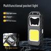 Multi-Purpose Keychain Light with COB LED, Portable Flashlight, Bottle Opener - Ideal for Camping and Outdoor Use