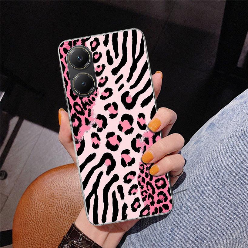 Pink Leopard Print Phone Case For Xiaomi Poco X7 X6 X5 Pro F7 Ultra Redmi 15C 15 13C 13 12C 12 10 10A 10C 9 9A 9C 9T Cover Poco